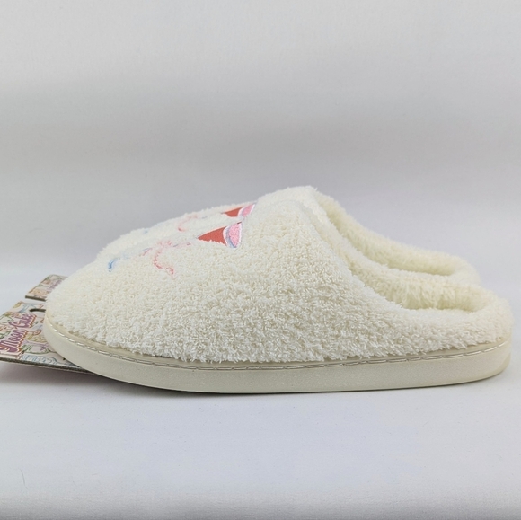 Slipper Strawberry Cosmopolitan Embroider Fleece Memory Foam Slip On L(9/10) NWT - Picture 5 of 14